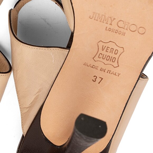 Jimmy Choo Two-Tone Leather Mule Heels - Picture 8 of 8